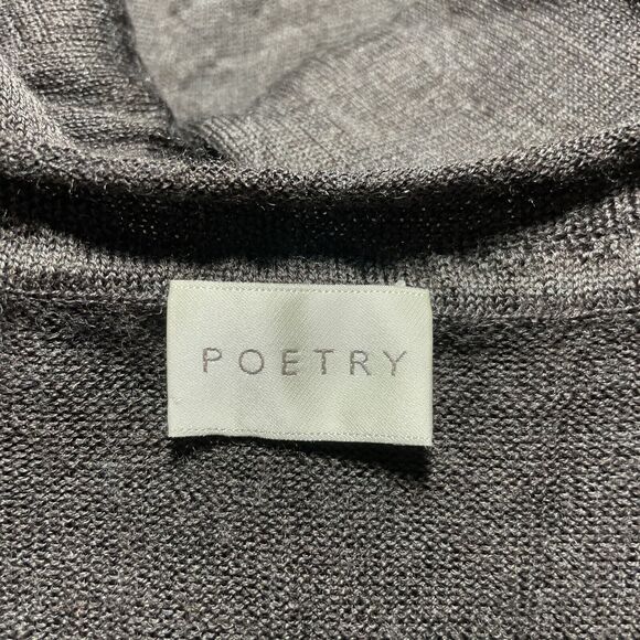 Poetry Silk Floral Panel Merino Wool Long Sleeve Plum Shift Dress Women's Size 8 - Picture 7 of 16